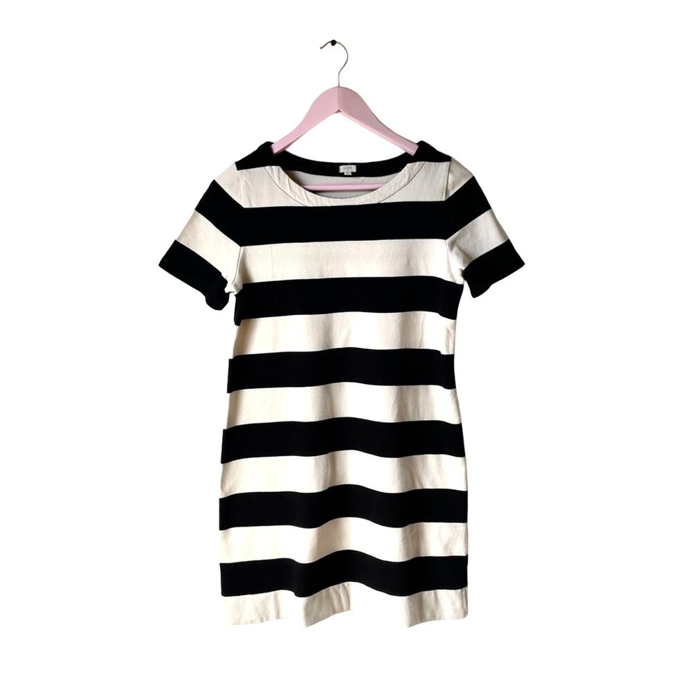 J. Crew Black And White Striped Knit Dress Size XS